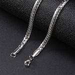 Buy Yellow Chimes Trendy Classic Stainless Steel Flat Curb Chain Silver Necklace for Men and Boys (24 Inch) - Purplle