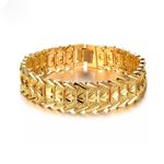 Buy Yellow Chimes Trendy And Stylish Link Heart Design 18K Gold Plated Wide Bracelet For Men And Boy's - Purplle
