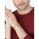 Buy Yellow Chimes Trendy And Stylish Link Heart Design 18K Gold Plated Wide Bracelet For Men And Boy's - Purplle