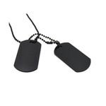 Buy Yellow Chimes Stainless Steel Plain Black Army Dual Dog Tag Pendant Necklace for Men and Boys (Black) - Purplle