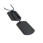 Buy Yellow Chimes Stainless Steel Plain Black Army Dual Dog Tag Pendant Necklace for Men and Boys (Black) - Purplle