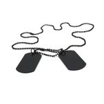 Buy Yellow Chimes Stainless Steel Plain Black Army Dual Dog Tag Pendant Necklace for Men and Boys (Black) - Purplle
