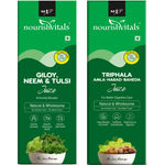 Buy NourishVitals Healthcare Juices Combo | Giloy Neem & Tulsi Juice + Triphala Amla, Harad, Baheda Juice - Immunity Booster | Natural & Wholesome | For Better Digestive Care, (500ml Each) - Purplle