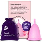 Buy Mom & World Reusable Menstrual Cup For Women, 100% Medical Grade Silicone, Odor and Rash Free, No leakage (Large) - Purplle