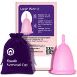 Buy Mom & World Reusable Menstrual Cup For Women, 100% Medical Grade Silicone, Odor and Rash Free, No leakage (Large) - Purplle