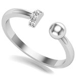 Buy KUNUZ 925 Sterling Silver Cubic Zirconia Crystal Studded Adjustable Ring for Women - Purplle