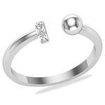 Buy KUNUZ 925 Sterling Silver Cubic Zirconia Crystal Studded Adjustable Ring for Women - Purplle