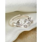 Buy KUNUZ 925 Sterling Silver Leaf Shape Adjustable Ring for Women - Purplle
