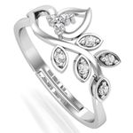 Buy KUNUZ 925 Sterling Silver Leaf Shape Adjustable Ring for Women - Purplle