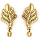Buy KUNUZ Gold Plated 925 Sterling Silver Mor Pankh Design Stud Earrings - Purplle