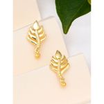Buy KUNUZ Gold Plated 925 Sterling Silver Mor Pankh Design Stud Earrings - Purplle