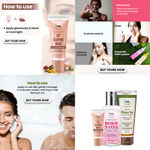 Buy Combo of 3- Green Tea Face Wash 100ml + Rose Water 100ml + Lip Sleeping Mask 10g - Purplle