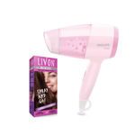Buy Philips BHC017/00 Hair Dryer Thermoprotect 1200 Watts with Air Concentrator + Diffuser Attachment - Pink + Livon Shake & Spray Hair Serum (100 ml)-New Pack - Purplle