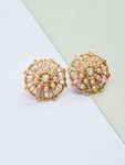 Buy Lilly & Sparkle Gold Toned Pearl Embellished Stud Earrings - Purplle