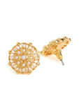 Buy Lilly & Sparkle Gold Toned Pearl Embellished Stud Earrings - Purplle