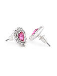 Buy Lilly & Sparkle Silver Toned Crystal Studded Bracelet And Stud Earrings With Pink Heart Stone - Purplle