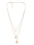 Buy Lilly & Sparkle Gold Toned Three Layered Necklace With Globe Charm - Purplle