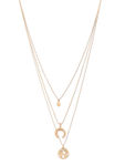 Buy Lilly & Sparkle Gold Toned Three Layered Necklace With Globe Charm - Purplle
