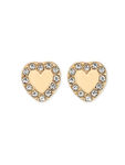 Buy Lilly & Sparkle Gold Toned Three Layered Necklace And Earrings With Cup Chain and Heart Charm - Purplle