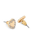 Buy Lilly & Sparkle Gold Toned Three Layered Necklace And Earrings With Cup Chain and Heart Charm - Purplle