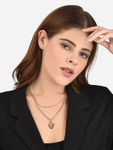 Buy Lilly & Sparkle Gold Toned Two Layered Necklace With Heart And Kay Pendant - Purplle