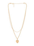 Buy Lilly & Sparkle Gold Toned Two Layered Necklace With Heart And Kay Pendant - Purplle