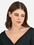 Buy Lilly & Sparkle Silver Toned Crystal Studded Heart Neckalce - Purplle