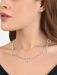 Buy Lilly & Sparkle Silver Toned Crystal Studded Heart Neckalce - Purplle