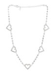 Buy Lilly & Sparkle Silver Toned Crystal Studded Heart Neckalce - Purplle