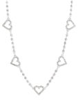 Buy Lilly & Sparkle Silver Toned Crystal Studded Heart Neckalce - Purplle