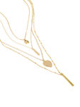 Buy Lilly & Sparkle Gold Toned Four Layered Necklace With Heart, Bar And Lock Charm - Purplle