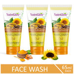 Buy NutriGlow Set of 3 Wild Turmeric Face Wash With Turmeric, Liquorice & Sunflower Extracts, 65 ml each - Purplle