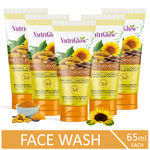 Buy NutriGlow Set of 5 Wild Turmeric Face Wash With Turmeric, Liquorice & Sunflower Extracts, 65 ml each - Purplle