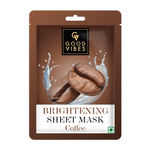 Buy Good Vibes Coffee Brightening Sheet Mask | Nourishing, Softening | Vegan, No Parabens, No Sulphates, No Mineral, No Animal Testing (20 g) - Purplle