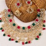 Buy Accessher Gold Toned Kundan & Multi Beaded Stone Enamel Jewellery Set For Women & Girls - Purplle