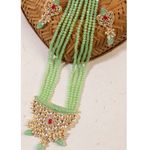 Buy Accessher Gold Toned Kundan & Green Beaded Stone Meenakari Jewellery Set For Women & Girls - Purplle