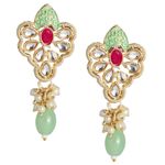 Buy Accessher Gold Toned Kundan & Green Beaded Stone Meenakari Jewellery Set For Women & Girls - Purplle