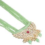 Buy Accessher Gold Toned Kundan & Green Beaded Stone Meenakari Jewellery Set For Women & Girls - Purplle