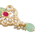 Buy Accessher Gold Toned Kundan & Green Beaded Stone Meenakari Jewellery Set For Women & Girls - Purplle