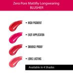 Buy Mattlook Zero Pore Mattify Longwearing Blusher, Beauty Blush, Face Makeup, Fuchsia Pink (12 gm) - Purplle