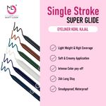 Buy Matt look Single Stroke Super Glide Eyeliner Kohl Kajal 24 Hours Water Proof | Smudge Proof, Jet Black (1.3gm) - Purplle