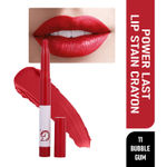 Buy Matt look Power Last Lip Stain Crayon Lipstick, Rich Colour, Non Transfer, Mask Proof & Luxurious Creamy Matte, Bubble Gum (1.3 gm) - Purplle