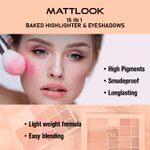 Buy Mattlook 15 in 1 Baked Highlighter & Eyeshadow Palette, Face Makeup, Multicolor-1 (33.6 gm) - Purplle