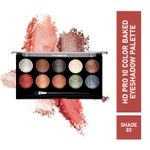 Buy Half N Half HD PRO 10 Colour Baked Eyeshadow Palette, Multicolour -02 (18g) - Purplle