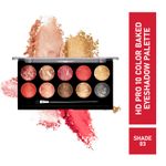 Buy Half N Half HD PRO 10 Colour Baked Eyeshadow Palette, Multicolour -03 (18g) - Purplle