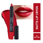 Buy Half N Half Matte Lip Crayon Velvet Soft & Long Lasting, 24h Super Stay, 03 Sexy Red (3.5 gm) - Purplle