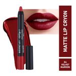 Buy Half N Half Matte Lip Crayon Velvet Soft & Long Lasting, 24h Super Stay, 04, Maroon (3.5gm) - Purplle