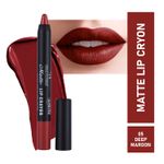 Buy Half N Half Matte Lip Crayon Velvet Soft & Long Lasting, 24h Super Stay, 05 Deep Maroon (3.5gm) - Purplle