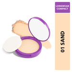 Buy SUGAR POP Longwear Compact - 01 Sand - SUGAR POP Longwear Compact Infused with & Castor Oil, UV Protection, Pore Minimising, Shine-Free, Long Lasting Finish, Ultra Lightweight on Skin l Face Compact for Women l 9 gm - Purplle