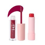 Buy SUGAR POP Matte Lipcolour - 04 Raspberry + Nourishing Lip Balm - 02 Cherry Lip Kit (4.5 g + 1.6 ml) - Purplle